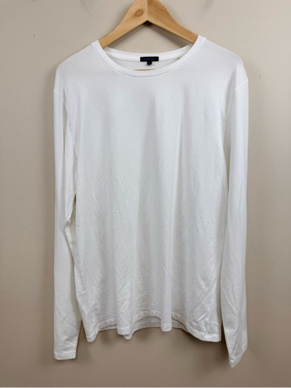 PATRICK ASSARAF white cotton long sleeve crew neck pull over XL
